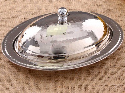 Bakır Yuvarlak Dövme Sahan - 30 cm - 2