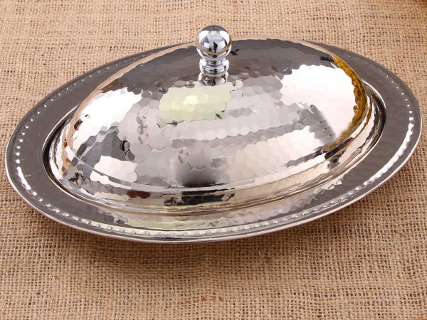 Bakır Yuvarlak Dövme Sahan - 30 cm - 2