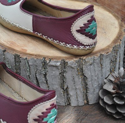 Bordo Krem Nakışlı - Babet - 2